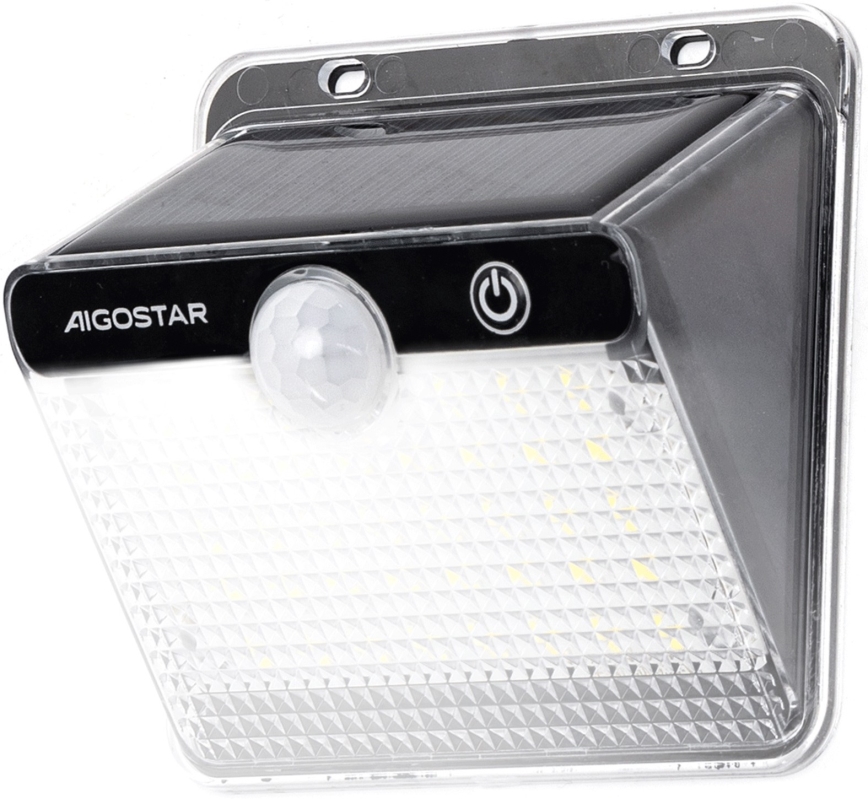 Aigostar - Lampe solaire LED avec capteur LED/3,7V 6500K 1200 mAh IP65 noire