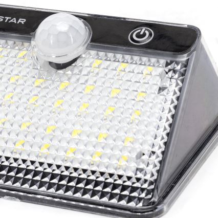 Aigostar - Lampe solaire LED avec capteur LED/3,7V 6500K 1200 mAh IP65 noire