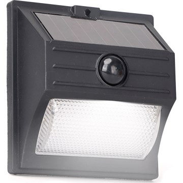 Aigostar - Lampe solaire LED avec capteur LED/3,7V 6500K 500 mAh IP65 noire