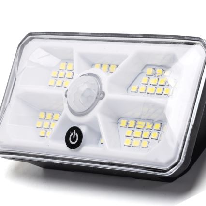 Aigostar - Lampe solaire LED avec capteur LED/3,7V 6500K 500 mAh IP65 noire