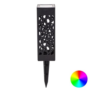 Aigostar - Lampe solaire RGB LED/0,006W/1,2V 28,5cm noir  IP44