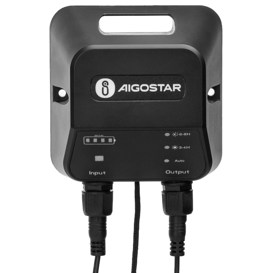 Aigostar - Lustre solaire LED avec capteur, 2x LED / 35W / 12V / 6000 mAh / 6500 K / IP65 / Ø 15 cm + télécommande