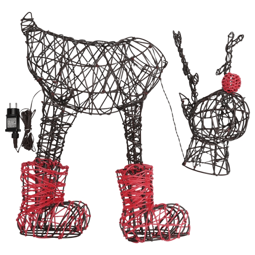 Aigostar - LED Décoration de Noël extérieure 260xLED/8 fonctions 1,2m IP44 blanc chaud renne