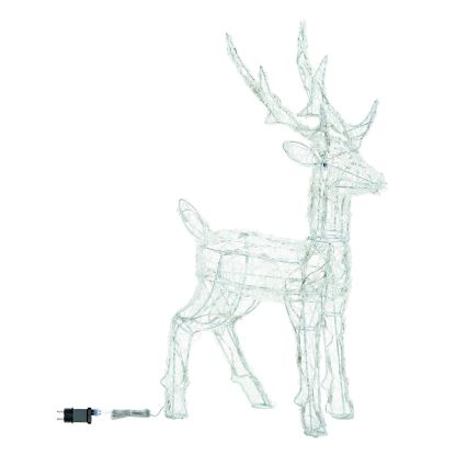 Aigostar - décoration de Noël extérieure LED 80xLED/8 fonctions 0,65 m IP44 blanc froid cerf