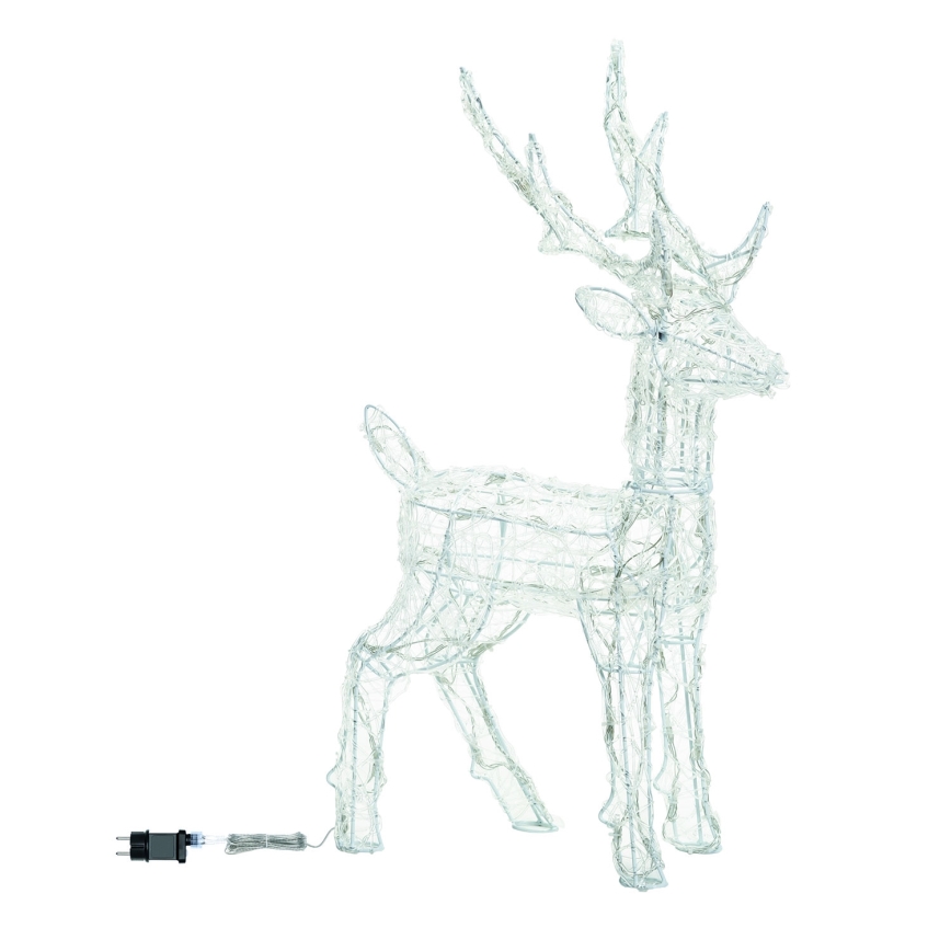 Aigostar - décoration de Noël extérieure LED 80xLED/8 fonctions 0,65 m IP44 blanc froid cerf