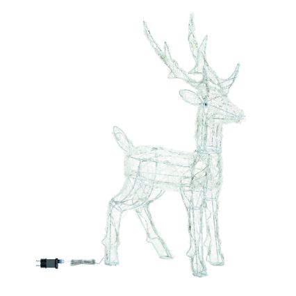 Aigostar - décoration de Noël extérieure LED 80xLED/8 fonctions 0,65 m IP44 blanc froid cerf