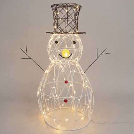 Aigostar - Décoration de Noël extérieure à LED 140 LED / 8 fonctions 0,6 m IP44 blanc chaud bonhomme de neige