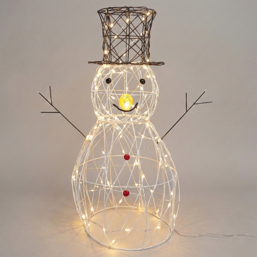 Aigostar - Décoration de Noël extérieure à LED 140 LED / 8 fonctions 0,6 m IP44 blanc chaud bonhomme de neige