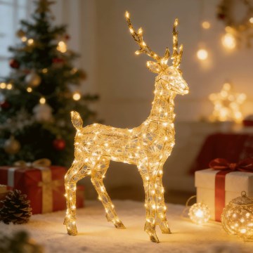 Aigostar - LED Décoration de Noël extérieure 180xLED/8 fonctions 1,05m IP44 blanc chaud renne