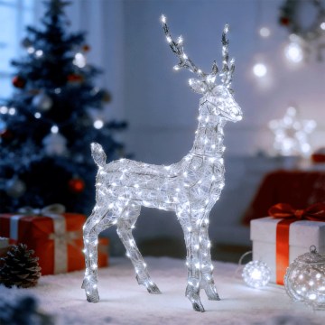 Aigostar - LED Décoration de Noël extérieure 180xLED/8 fonctions 1,05m IP44 blanc froid cerf