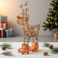 Aigostar - LED Décoration de Noël extérieure 200xLED/8 fonctions 0,9m IP44 blanc chaud renne