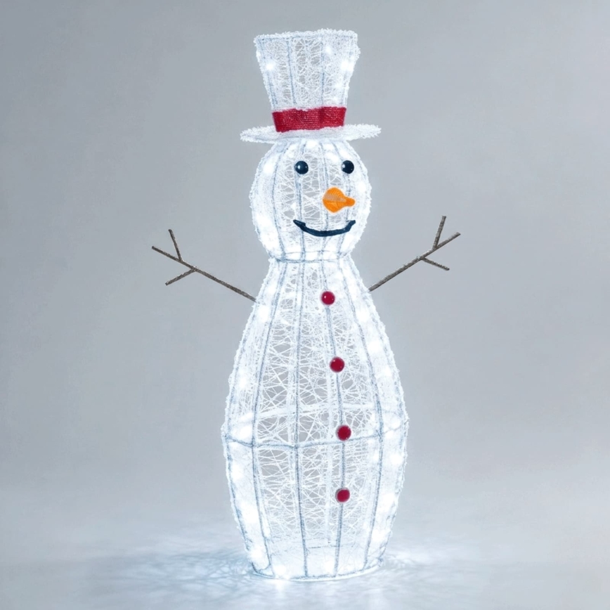 Aigostar - Décoration de Noël LED d'extérieur 260 LED/8 fonctions 1,2 m IP44 blanc froid bonhomme de neige