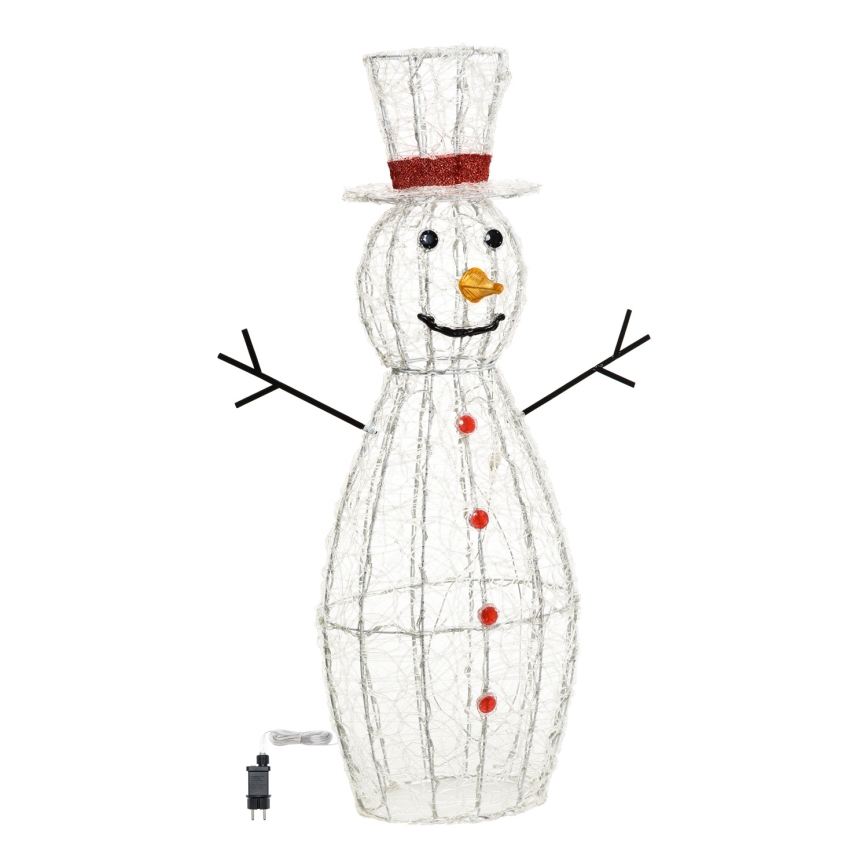 Aigostar - Décoration de Noël LED d'extérieur 260 LED/8 fonctions 1,2 m IP44 blanc froid bonhomme de neige