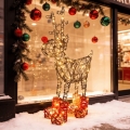 Aigostar - LED Décoration de Noël extérieure 260xLED/8 fonctions 1,2m IP44 blanc chaud renne