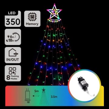 Aigostar - LED Décoration de Noël extérieure 350 LED 3,5 m IP44 multicolore