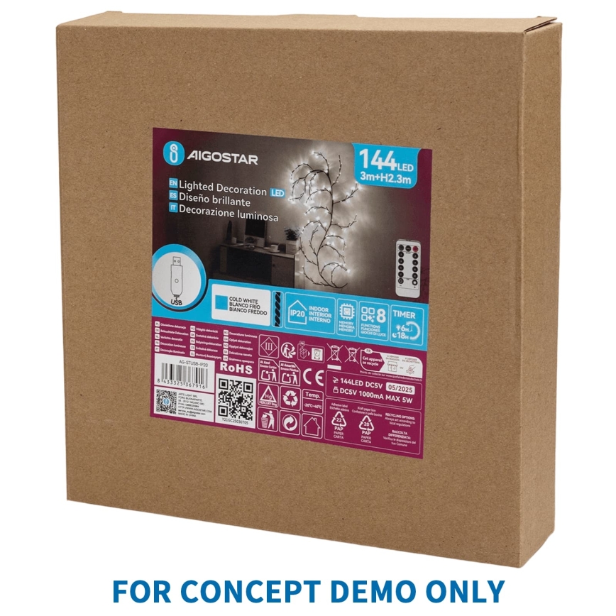 Aigostar - LED Décoration de Noël d'extérieur 540xLED/6W/230V 43 cm IP44 flocon blanc chaud