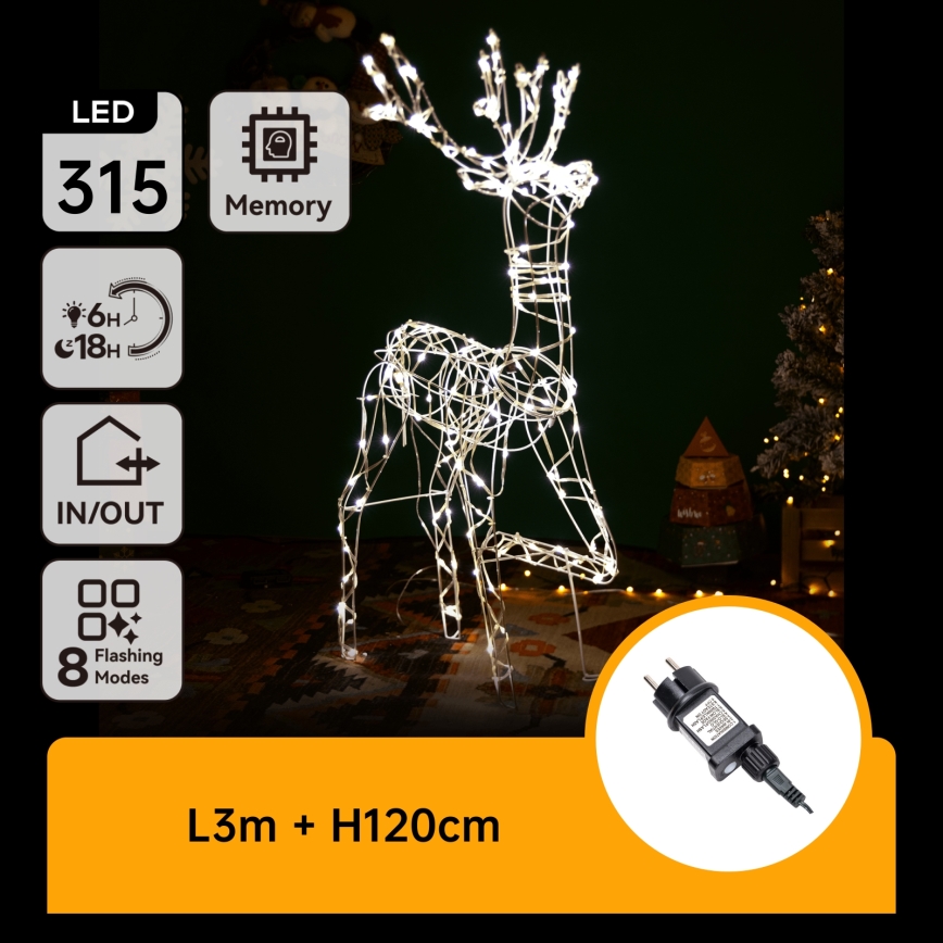 Aigostar - LED Décoration de Noël extérieure LED/3,6W/31/230V 2700K 120 cm IP44 renne