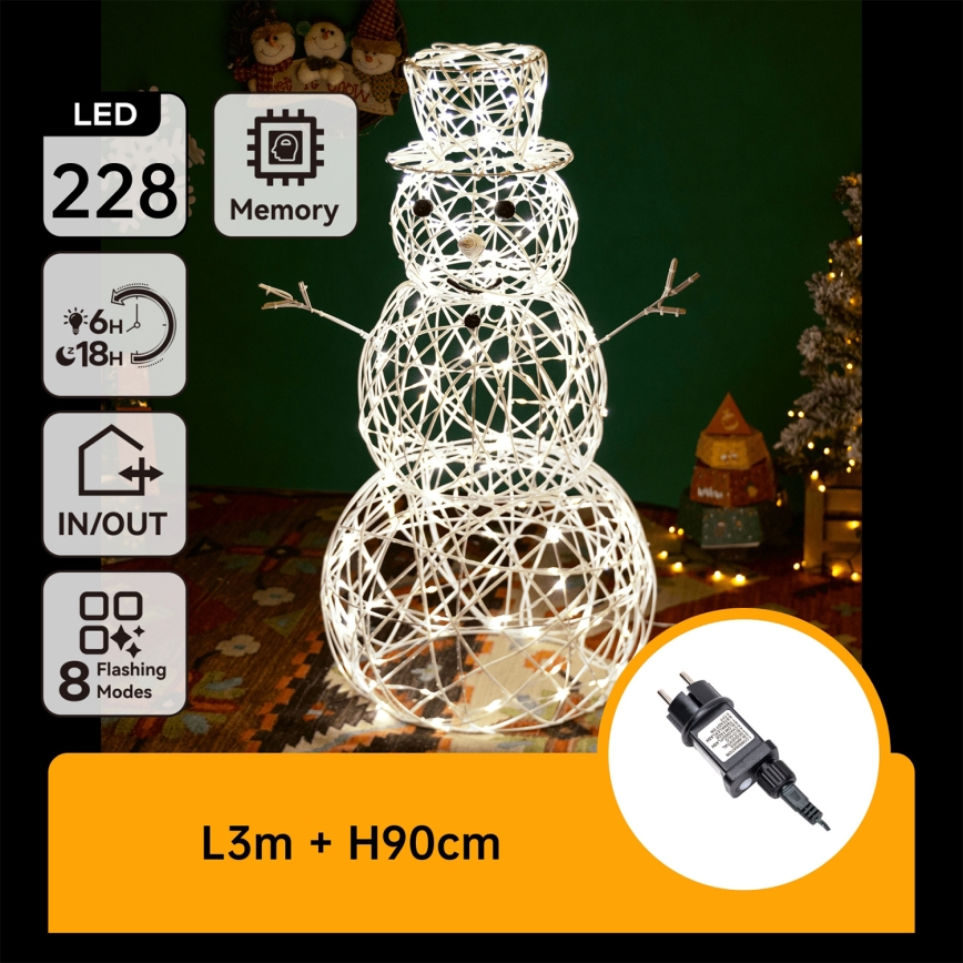 Aigostar - LED décoration de Noël extérieure LED/3,6W/31/230V 2700K 90 cm IP44 bonhomme de neige