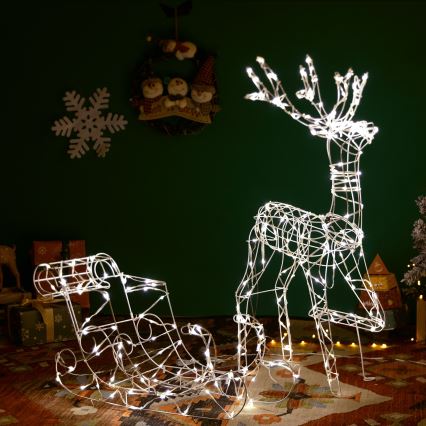 Aigostar - Décoration d'extérieur LED/3,6W/31/230V 2700K 90/45cm IP44 renne avec traîneau