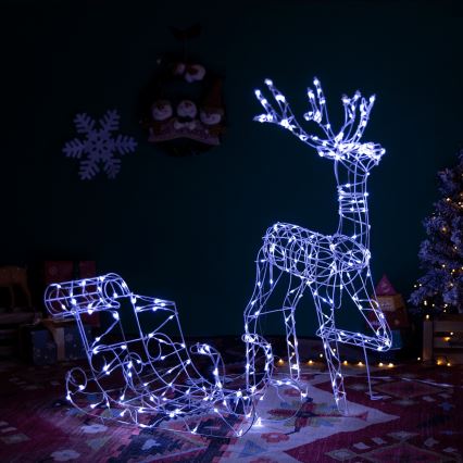 Aigostar - Décoration extérieure LED LED/3,6W/31/230V 6500K 90/45cm IP44 renne avec traîneau
