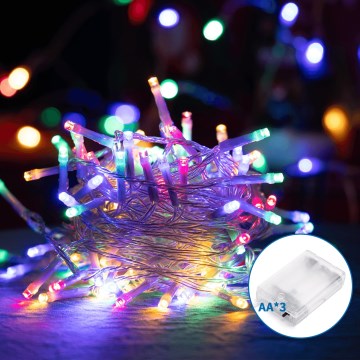 Aigostar - LED guirlande de Noël 100xLED/3xAA 10,3m multicolore