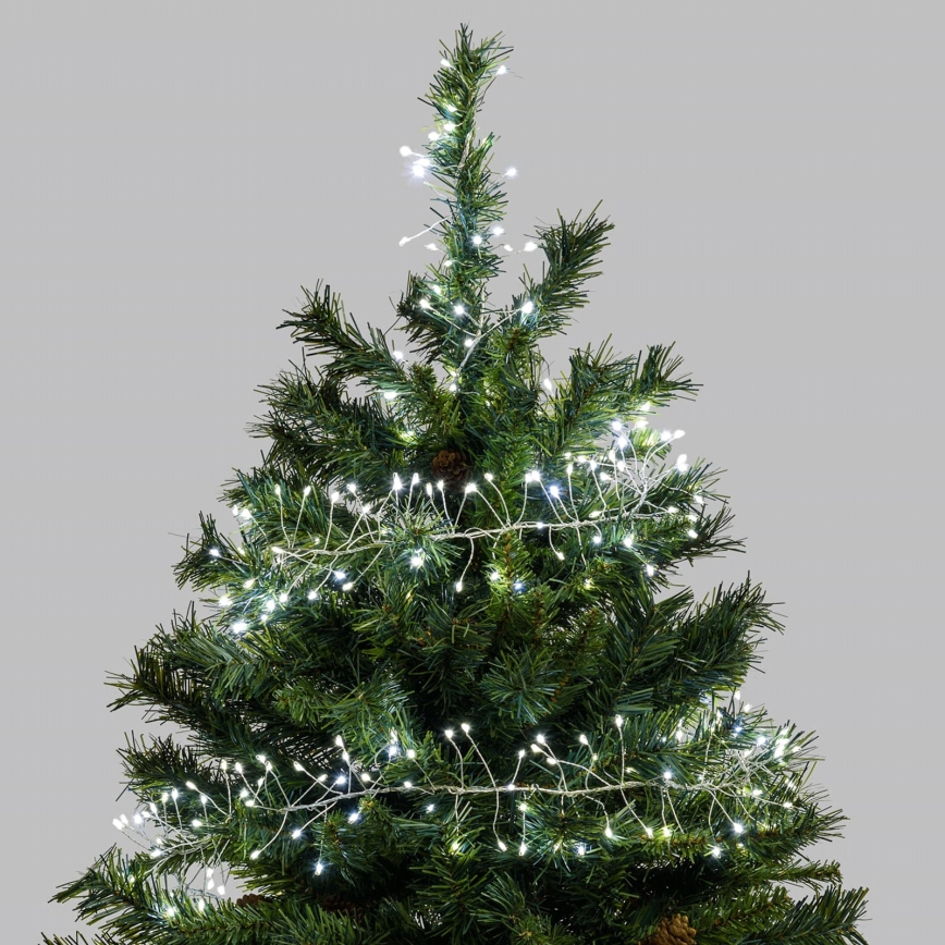 Aigostar - Guirlande de Noël extérieure LED 100xLED/8 fonctions 3xAA 3,3m IP44 blanc froid