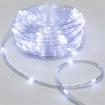 Aigostar - Guirlande de Noël LED d'extérieur 100 LED / 8 fonctions / 3 × piles AA / 10,3 m / IP44 / blanc froid