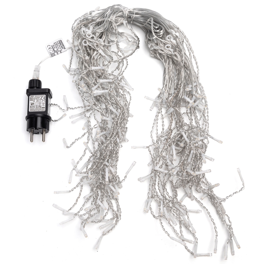 Aigostar - Guirlande LED de Noël d'extérieur 200 LED/8 fonctions 10x0,4 m IP44 blanc chaud