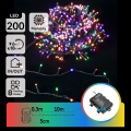Aigostar -LED Guirlande de Noël d'extérieur 200xLED/8 fonctions 3xAA 10,3m IP44 multicolore