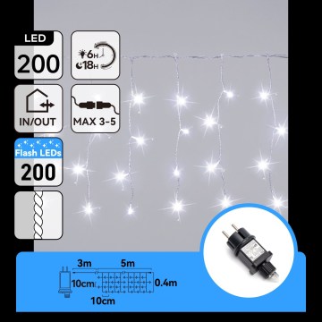 Aigostar - LED guirlande de Noël d'extérieur 200xLED 8x0,4m IP44 blanc froid