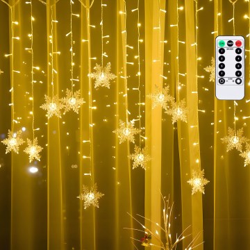 Aigostar - LED Guirlande de Noël extérieure 120xLED/8 fonctions 3x0,7m IP44 blanc chaud + télécommande