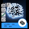 Aigostar - LED Guirlande de Noël extérieure 25xLED/8 fonctions 3xAA 2,8m IP44 blanc froid