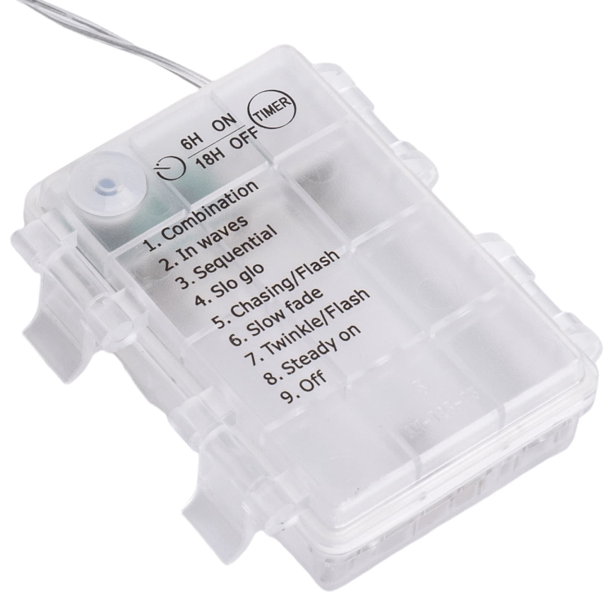 Aigostar - Guirlande de Noël LED extérieure 300 LED / 8 fonctions, 3xAA, 18 x 0,4 m, IP44, multicolore