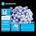Aigostar - LED Guirlande de Noël extérieure 50xLED/3xAA/8 fonctions 5,3 m IP44 blanc froid