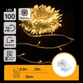 Aigostar -LED Guirlande lumineuse de Noël d'extérieur 100xLED/8 fonctions 3xAA 10,3m IP44 blanc chaud