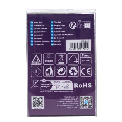 Aigostar -LED Guirlande lumineuse de Noël d'extérieur 100xLED/8 fonctions 3xAA 10,3m IP44 blanc chaud