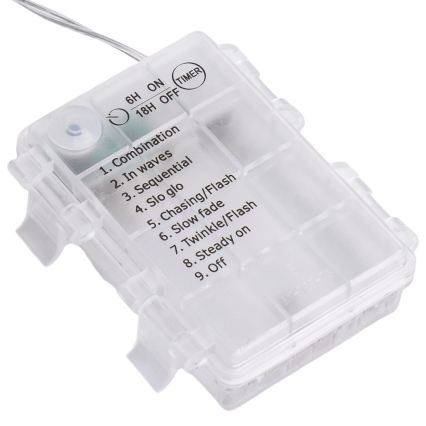 Aigostar - Guirlande lumineuse LED d'extérieur 192xLED/8 fonctions 3xAA 4,5x1,2m IP44 blanc froid