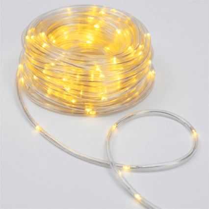 Aigostar - Guirlande de Noël LED d'extérieur 100 LED/8 fonctions 3 piles AA 10,3m IP44 blanc chaud