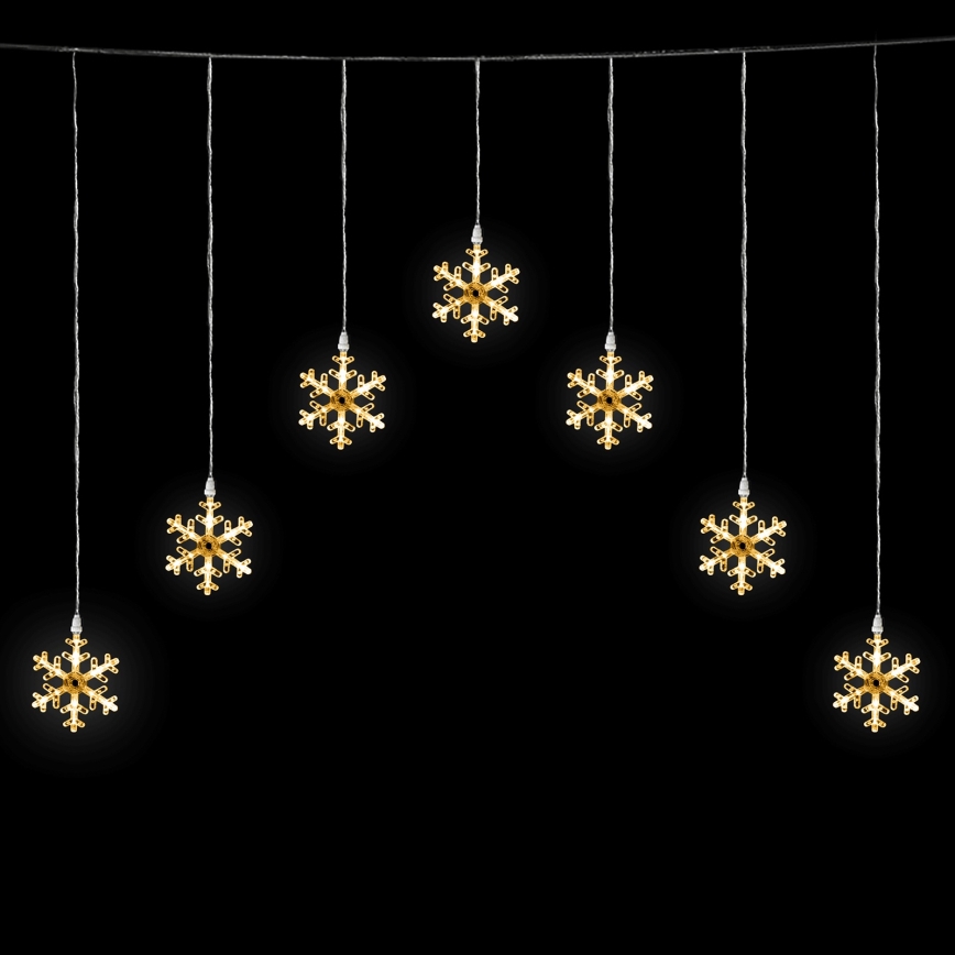 Aigostar - Guirlande lumineuse LED d'extérieur pour Noël, 84 LED, 8 fonctions, 1,2 × 1 m, IP44, blanc chaud, motif flocons