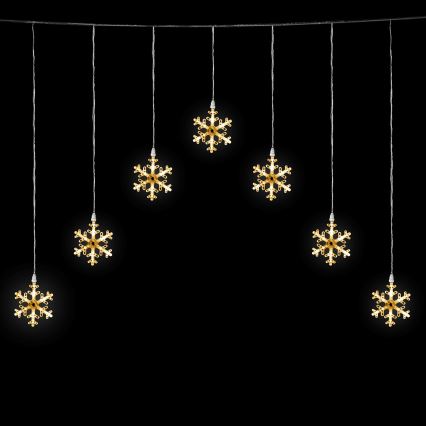 Aigostar - Guirlande LED de Noël d'extérieur 84xLED/8 fonctions 1,2x1m IP44 blanc chaud flocons