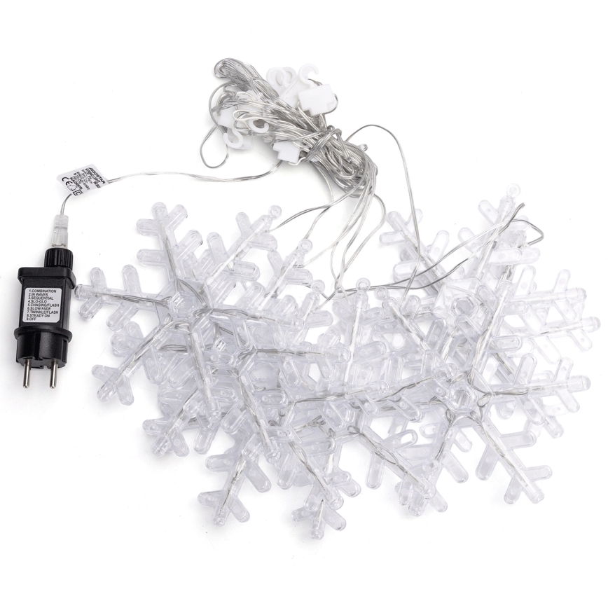 Aigostar - Guirlande LED de Noël d'extérieur 84xLED/8 fonctions 1,2x1m IP44 blanc chaud flocons