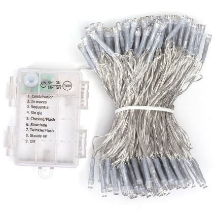 Aigostar -LED Guirlande lumineuse d'extérieur 150xLED/8 fonctions 3xAA 15,3m IP44 multicolore