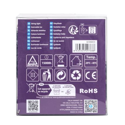 Aigostar-LED guirlande lumineuse extérieure 300xLED/8 fonctions 3xAA 15,3m IP44 blanc chaud