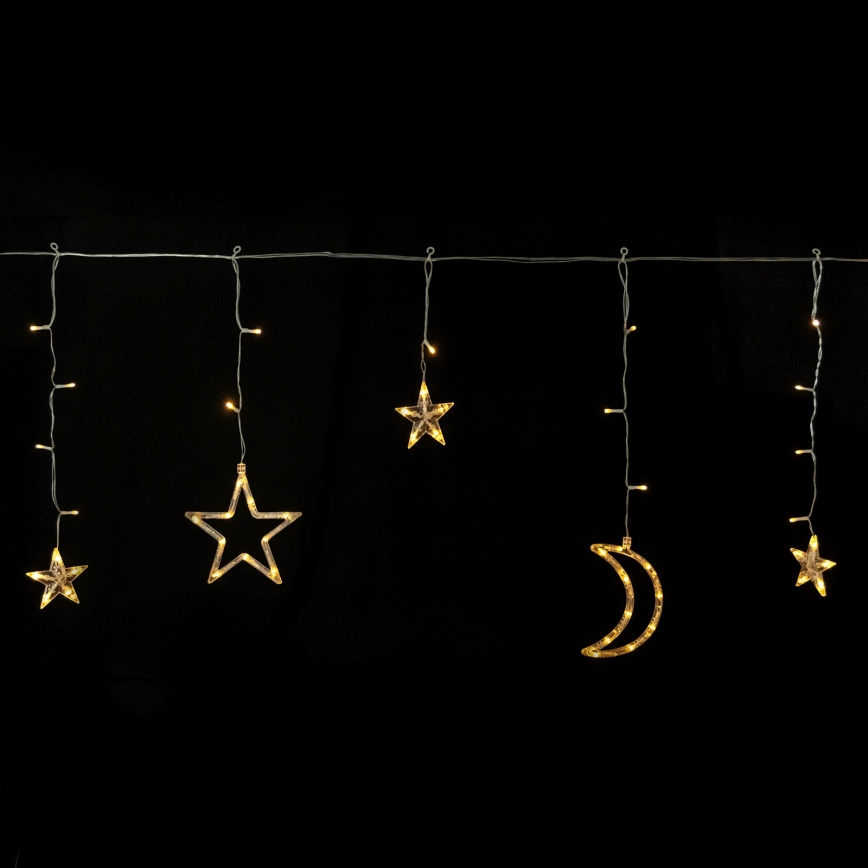 Aigostar - Guirlande de Noël solaire à LED 120 LED / 8 fonctions 3 x 0,6 m 500 mAh IP65 blanc chaud