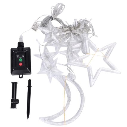 Aigostar - Guirlande de Noël solaire à LED 120 LED / 8 fonctions 3 x 0,6 m 500 mAh IP65 blanc chaud