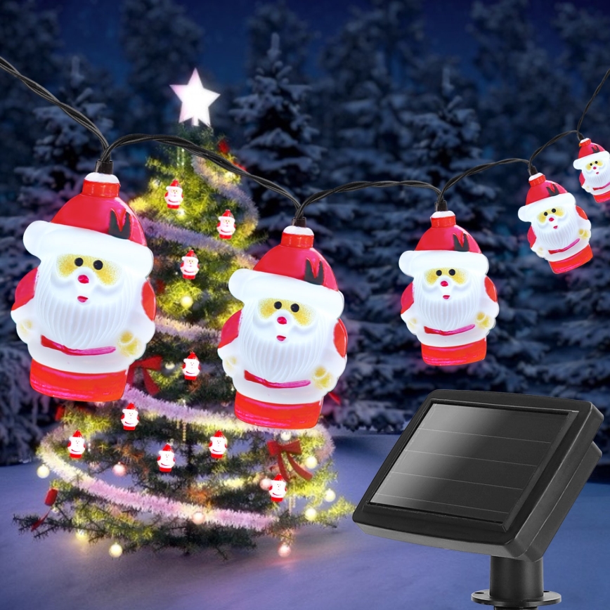 Aigostar - Guirlande solaire LED 10 × LED / 3,8 m, IP44, blanc froid, 400 mAh