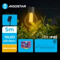 Aigostar - LED Guirlande solaire décorative 10xLED/8 fonctions 5,5m IP65 blanc chaud