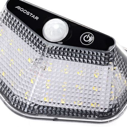 Aigostar - Luminaire solaire LED avec capteur LED/3,7V 6500K 500 mAh IP65 noir