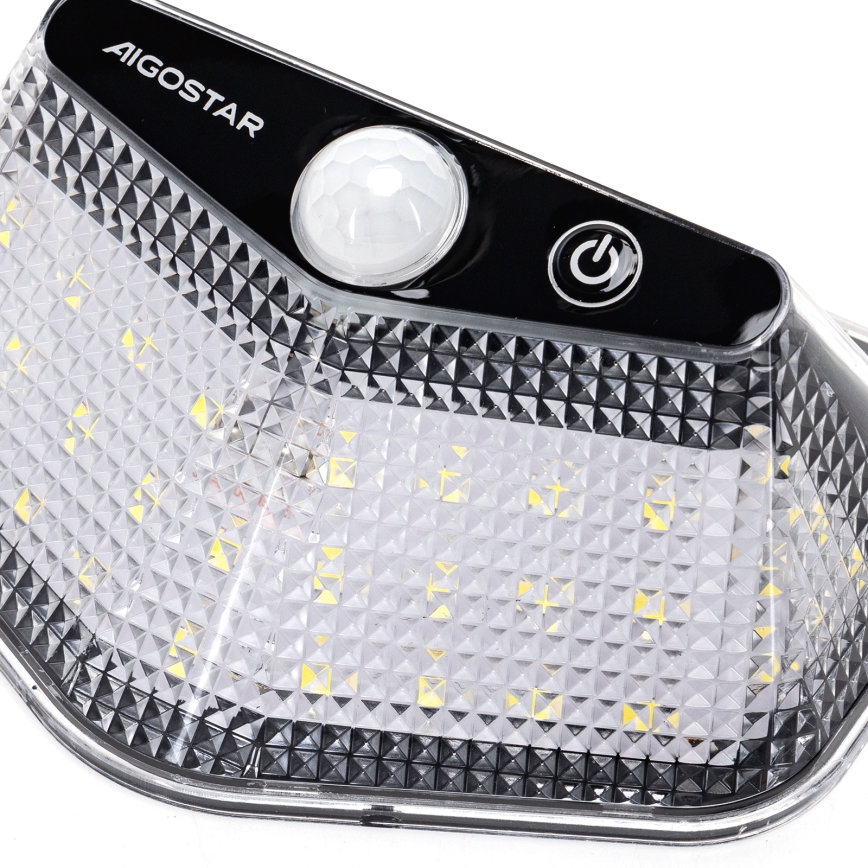 Aigostar - Luminaire solaire LED avec capteur LED/3,7V 6500K 500 mAh IP65 noir