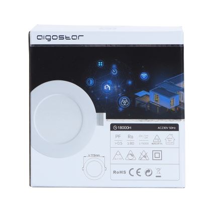 Aigostar - LED Plafonnier à intensité variable 6W/230V d. 11,5 cm Wi-Fi